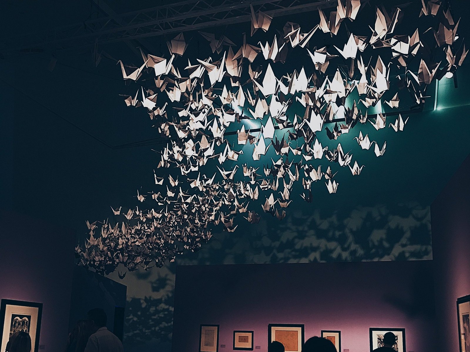 hundreds-of-paper-origami-on-ceiling