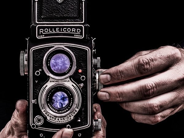 Rolleflex medium format camera